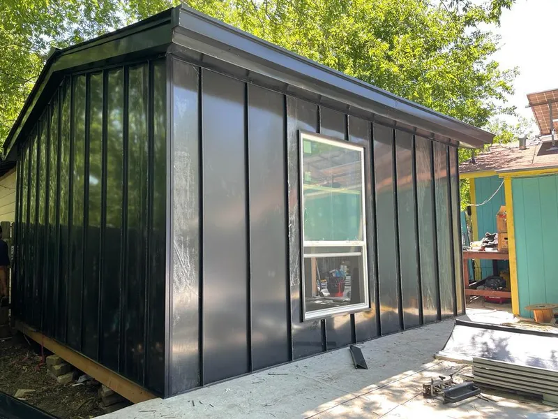 Black standing seam metal wall panels for Metal Roof Installation in Youngtown